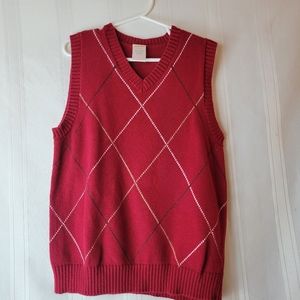Gymboree Boys Red Holiday Argyle Sweater Vest, Size 5-6